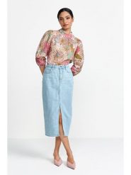 Rich & Royal Spódnica dżinsowa w kolorze błękitnym rozmiar: W30. Niebieskie spódnice damskie Rich & Royal, na co dzień, bez wzorów, midi. Za 214.70 zł.