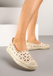 Beżowe Espadryle Ażurową Cholewką i Plecionką Ismio. Brązowe espadryle damskie Born2be, w ażurowe wzory, bez obcasa. Za 79.99 zł.
