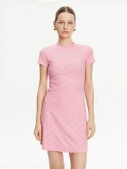 Guess Sukienka codzienna V5GK07 KCT02 Różowy Regular Fit. Czerwone sukienki damskie Guess, z aplikacjami, z syntetyku, bez ramiączek. Za 249.99 zł.