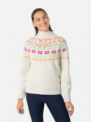 KARI TRAA Sweter "Ingrid" w kolorze białym ze wzorem rozmiar: L. Białe golfy damskie Kari Traa, l, z wełny, bez kołnierzyka. Za 184.46 zł.