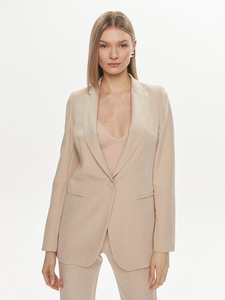 Kontatto Marynarka CO900 Beżowy Regular Fit. Brązowe marynarki i żakiety damskie Kontatto, bez wzorów, z syntetyku. Za 309.99 zł.