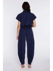 Nife Spodnie w kolorze granatowym rozmiar: 42. Niebieskie spodnie materiałowe damskie Nife, bez wzorów, z materiału. Za 171.28 zł.