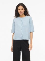 Vila Kardigan "Viliga" w kolorze błękitnym rozmiar: L. Niebieskie kardigany damskie Vila, l, bez wzorów, z materiału. Za 79.40 zł.