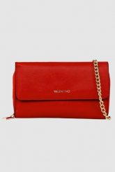 VALENTINO Czerwony portfel na łańcuszku Kalua Pochette. Czerwone torebki wieczorowe damskie Valentino by Mario Valentino, bez wzorów, bez dodatków. W wyprzedaży za 299.99 zł.