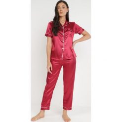 Bordowy 2-Częściowy Komplet Piżamowy Phaenedeia. Czerwone komplety bielizny Born2be, z aplikacjami, z satyny, bez ramiączek. Za 44.99 zł.
