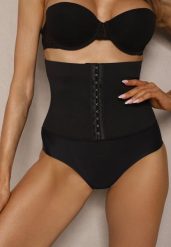 Czarna Bielizna Modelująca Majtki Push Up z Wysokim Stanem Zinello. Czarna bielizna korygująca Renee, bez wzorów. Za 49.99 zł.