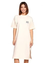 Be Wear Sukienka w kolorze kremowym rozmiar: M. Brązowe sukienki damskie Be Wear, bez wzorów, bez ramiączek. Za 132.05 zł.