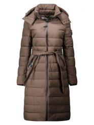 Geographical Norway Płaszcz zimowy "Cabima" w kolorze brązowym rozmiar: XL. Brązowe płaszcze damskie Geographical Norway, na zimę, xl, bez wzorów, z puchu, bez kaptura. Za 276.71 zł.