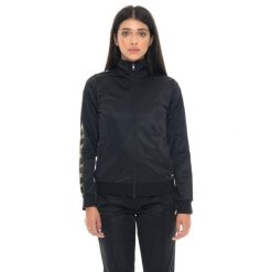 Damen-Bluza aus Triacetat mit Leone 1947 Gold Studs-Logobändern. Czarne bluzy damskie LEONE 1947 APPAREL, bez wzorów, z elastanu, bez kaptura. W wyprzedaży za 144.93 zł.