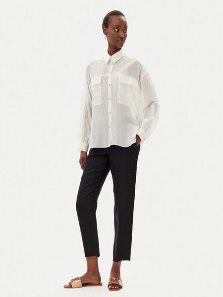 Marella Chinosy Perugia 2513131192200 Czarny Regular Fit. Czarne spodnie materiałowe damskie Marella, bez wzorów, ze lnu. Za 429.99 zł.