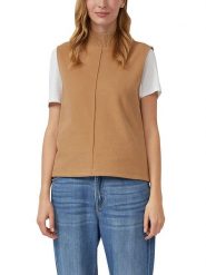S.Oliver Bezrękawnik w kolorze jasnobrązowym rozmiar: 34. Brązowe swetry klasyczne damskie S.Oliver, s, bez kołnierzyka. Za 95.99 zł.