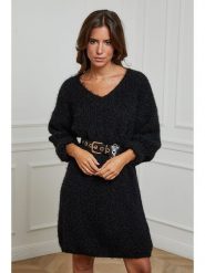 L'armoire de Suzette Sukienka dzianinowa w kolorze czarnym rozmiar: 38/40. Czarne sukienki damskie L'armoire de Suzette, bez wzorów, z dzianiny, klasyczne, bez ramiączek. Za 86.99 zł.