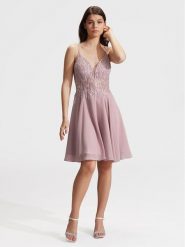 Hey Kyla Sukienka koktajlowa 5AG003HK Różowy Regular Fit. Czerwone sukienki damskie Hey Kyla, bez wzorów, z syntetyku, wizytowe, bez ramiączek. Za 469.99 zł.