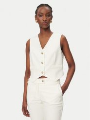 Rinascimento Kamizelka garniturowa CFC0128644003 Biały Regular Fit. Białe kamizelki damskie Rinascimento, l, bez wzorów, z syntetyku, bez kaptura. Za 399.99 zł.