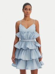 Fracomina Sukienka koktajlowa FQ26SD1007W83101 Niebieski Regular Fit. Niebieskie sukienki damskie Fracomina, bez wzorów, z syntetyku, wizytowe, bez ramiączek. Za 1,189.00 zł.