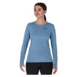 Bluza do biegania damska Inov-8 Performance Long Sleeve. Niebieskie bluzy damskie Inov-8, l, bez wzorów, bez kaptura. Za 198.99 zł.