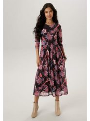 Aniston Sukienka w kolorze czarnym ze wzorem rozmiar: 46. Czarne sukienki damskie Aniston, bez wzorów, bez ramiączek. Za 95.99 zł.