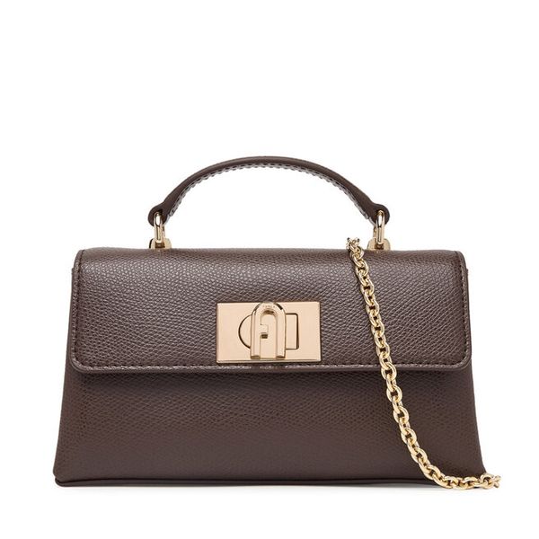 Torebka Furla. Brązowe kuferki damskie Furla, bez wzorów, bez dodatków. Za 1,099.00 zł.