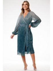 Awama Sukienka w kolorze turkusowym rozmiar: L. Niebieskie sukienki damskie Awama, bez wzorów, z tkaniny, bez ramiączek. Za 319.99 zł.