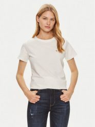 Guess T-Shirt V4YI09 J1314 Biały Regular Fit. Białe t-shirty damskie Guess, s, z aplikacjami, z bawełny, bez kołnierzyka. Za 159.99 zł.
