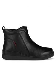 Go Soft Botki WI33-REBECA2-03 Czarny. Czarne botki damskie GO SOFT, ze skóry, bez obcasa, na koturnie, bez zapięcia. Za 249.99 zł.