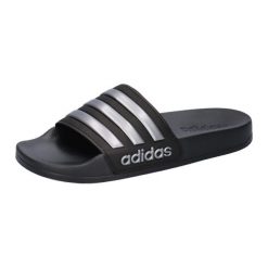 Adidas Adilette Shower K junior czarne - klapki Cloudfoam. Czarne klapki damskie Adidas, bez wzorów, z materiału, bez obcasa, bez zapięcia. Za 109.00 zł.