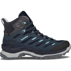 Buty trekkingowe damskie Lowa Innovo Mid Gtx. Niebieskie obuwie trekkingowe damskie Lowa, z materiału, bez zapięcia. Za 947.75 zł.