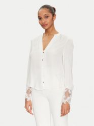Morgan Bluzka 242-CSPELL Biały Regular Fit. Białe bluzki damskie Morgan, bez wzorów, z syntetyku, bez kołnierzyka, bez ramiączek. Za 179.99 zł.