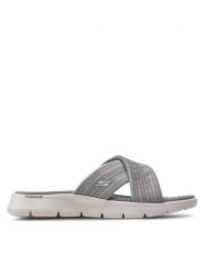 Skechers Klapki Go Walk Flex Sandal-Impressed 141420/GRY Szary. Szare klapki damskie Skechers, bez wzorów, z materiału, bez obcasa, bez zapięcia. W wyprzedaży za 199.99 zł.