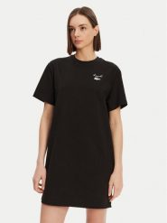 Lacoste Sukienka codzienna EF9573 Czarny Regular Fit. Czarne sukienki damskie Lacoste, bez wzorów, z bawełny, bez ramiączek. Za 329.99 zł.