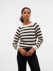Vero Moda Sweter w kolorze biało-czarnym rozmiar: S. Białe swetry klasyczne damskie Vero Moda, s, bez kołnierzyka. Za 74.46 zł.