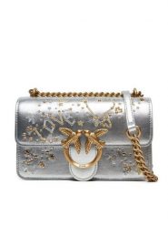 Pinko Torebka Love One Mini Dc AI 24-25 PLTT 100074 A1YW Srebrny. Szare torebki wieczorowe damskie Pinko, bez wzorów, ze skóry, bez dodatków. Za 979.99 zł.
