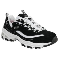 Damskie D'LITES BIGGEST FAN Sneakersy Czarny / Biały. Białe obuwie sportowe damskie Skechers, z gumy, bez zapięcia, trekkingowe, Skechers Sport. Za 299.99 zł.