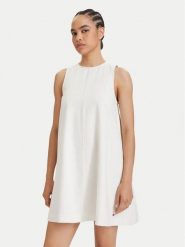 Tommy Jeans Sukienka letnia DW0DW22343 Biały A-Line Fit. Białe sukienki damskie Tommy Jeans, bez wzorów, z jeansu, bez ramiączek. Za 409.99 zł.