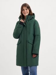 TRAVELIN' Płaszcz zimowy w kolorze turkusowym rozmiar: 3XL. Niebieskie płaszcze damskie Travelin', na zimę, xl, bez wzorów, z puchu, bez kaptura. Za 521.99 zł.