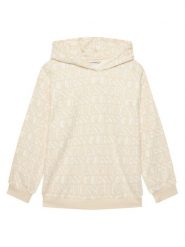 Guess Bluza J5YQ02 KAD74 Beżowy Oversize. Brązowe bluzy dziewczęce Guess, z aplikacjami, z bawełny, bez ramiączek, bez kaptura. Za 149.99 zł.