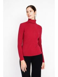 ASSUILI Koszulka w kolorze czerwonym rozmiar: 42. Czerwone koszulki damskie Assuili, bez wzorów, z bawełny, bez kołnierzyka, bez ramiączek. Za 78.99 zł.