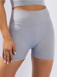 Szorty sportowe z ozdobnymi przeszyciami - szary. Szare spodenki sportowe damskie Sinsay, l, bez wzorów. Za 32.99 zł.