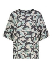 Sublevel Bluzka w kolorze antracytowo-miętowo-kremowym rozmiar: S. Czarne bluzki damskie Sublevel, s, bez wzorów, bez kołnierzyka, bez ramiączek. Za 82.99 zł.