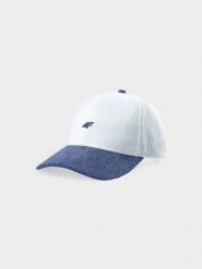 4F Czapka z daszkiem sztruksowa strapback uniseks - multikolor S/M. Czapki z daszkiem damskie 4F, na lato, bez wzorów, ze sztruksu. W wyprzedaży za 39.99 zł.