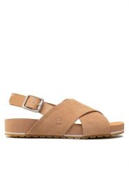 Timberland Sandały MalibuWaves Basic X Strap TB0A41MQCW81 Brązowy. Brązowe sandały damskie Timberland, bez wzorów, ze skóry, bez obcasa, na płaskiej podeszwie, bez zapięcia. Za 429.99 zł.