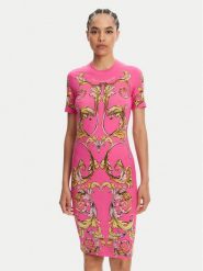 Versace Jeans Couture Sukienka codzienna 78HAO9P9 Różowy Slim Fit. Czerwone sukienki damskie Versace Jeans Couture, bez wzorów, z bawełny, bez ramiączek. Za 879.99 zł.