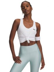 Under Armour Top sportowy "Tech Mesh Racer" w kolorze białym rozmiar: S. Białe koszulki sportowe damskie Under Armour, s, bez wzorów, z materiału, bez ramiączek, outdoorowe. Za 82.95 zł.