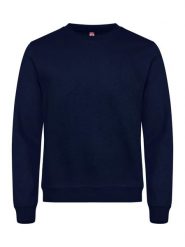 Clique Basic Roundneck blu granatowy — unisex bluza z dzianiny anty-bobblowej –. Niebieskie bluzy damskie CLIQUE, uniwersalny, bez wzorów, z bawełny, bez kaptura. Za 149.58 zł.