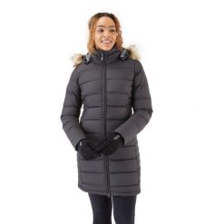 Płaszcz puchowy damski Rab Deep Cover Down Parka z kapturem. Zielone parki damskie RAB, bez wzorów, z puchu, z kapturem. Za 674.99 zł.