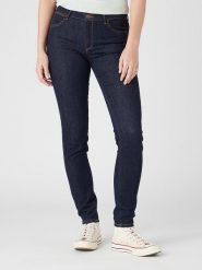 Wrangler Dżinsy "Wild Flower" - Skinny fit - w kolorze granatowym rozmiar: W29/L32. Niebieskie jeansy damskie Wrangler, z podwyższonym stanem. Za 184.46 zł.