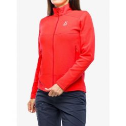 Bluza polarowa damska Haglofs Buteo Mid Jacket. Czerwone bluzy damskie Haglöfs, bez wzorów, z polaru, bez kaptura. Za 244.99 zł.