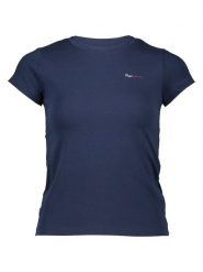 Pepe Jeans Koszulka w kolorze granatowym rozmiar: M. Niebieskie koszulki damskie Pepe Jeans, m, bez wzorów, z jeansu, bez kołnierzyka, bez ramiączek. Za 87.61 zł.