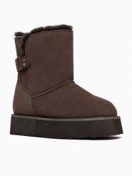 Gooce Skórzane botki "Colorado" w kolorze brązowym rozmiar: 37. Brązowe botki damskie Gooce, ze skóry, bez obcasa, na platformie, bez zapięcia. Za 217.99 zł.