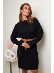 Soft Cashmere Sukienka dzianinowa w kolorze czarnym rozmiar: 34/36. Czarne sukienki damskie Soft Cashmere, bez wzorów, z dzianiny, klasyczne, bez ramiączek. Za 152.99 zł.